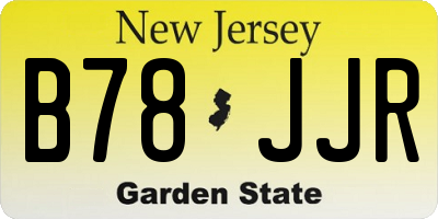 NJ license plate B78JJR