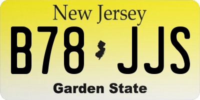 NJ license plate B78JJS