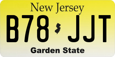 NJ license plate B78JJT