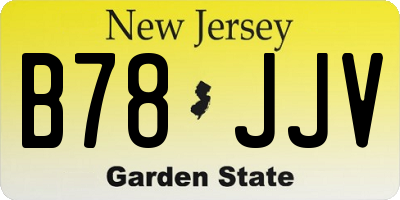 NJ license plate B78JJV