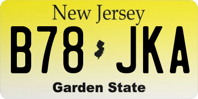 NJ license plate B78JKA