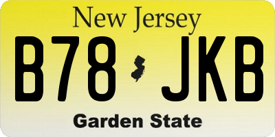 NJ license plate B78JKB