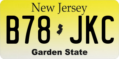 NJ license plate B78JKC