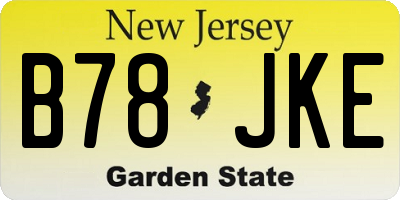 NJ license plate B78JKE