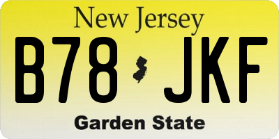 NJ license plate B78JKF