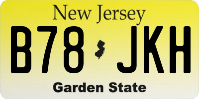 NJ license plate B78JKH