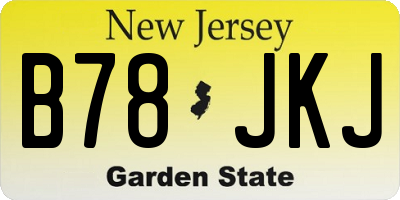 NJ license plate B78JKJ