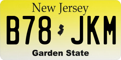 NJ license plate B78JKM