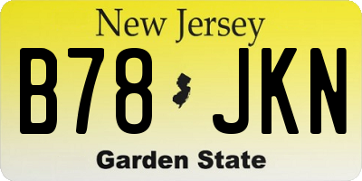 NJ license plate B78JKN