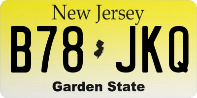 NJ license plate B78JKQ