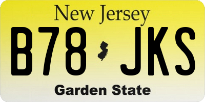 NJ license plate B78JKS
