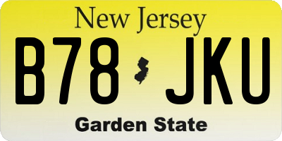 NJ license plate B78JKU