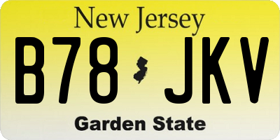 NJ license plate B78JKV