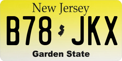 NJ license plate B78JKX
