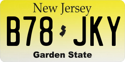 NJ license plate B78JKY