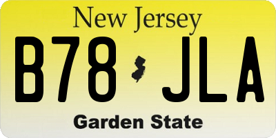 NJ license plate B78JLA