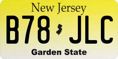NJ license plate B78JLC