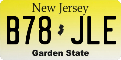 NJ license plate B78JLE