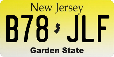 NJ license plate B78JLF