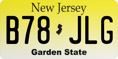 NJ license plate B78JLG