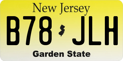 NJ license plate B78JLH