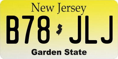 NJ license plate B78JLJ