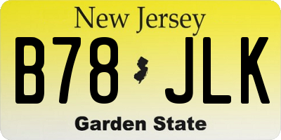 NJ license plate B78JLK