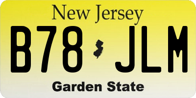 NJ license plate B78JLM