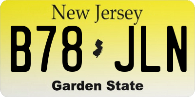 NJ license plate B78JLN