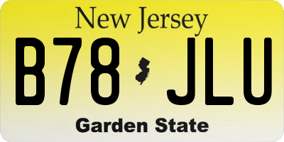 NJ license plate B78JLU