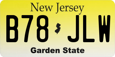 NJ license plate B78JLW