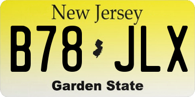 NJ license plate B78JLX
