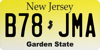 NJ license plate B78JMA