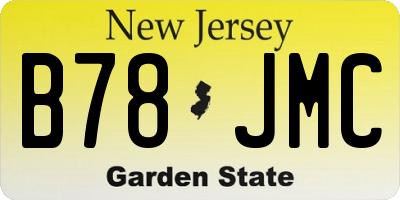 NJ license plate B78JMC