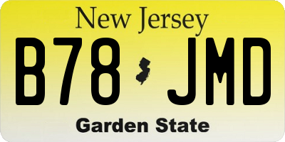 NJ license plate B78JMD