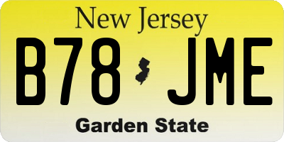 NJ license plate B78JME