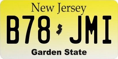 NJ license plate B78JMI