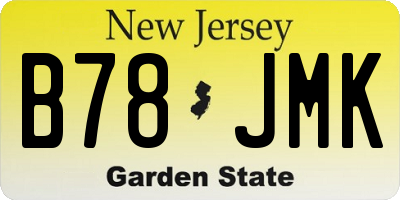 NJ license plate B78JMK