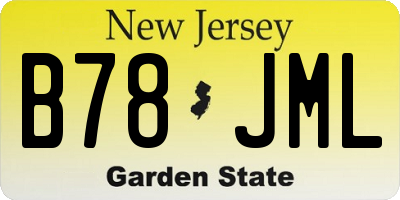 NJ license plate B78JML