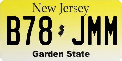 NJ license plate B78JMM