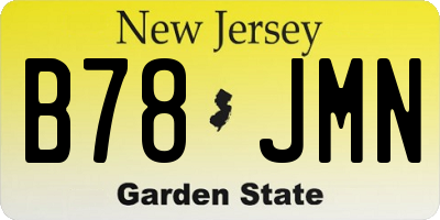 NJ license plate B78JMN