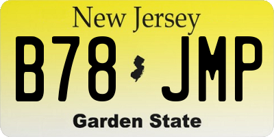 NJ license plate B78JMP