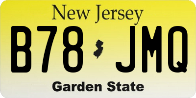 NJ license plate B78JMQ