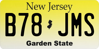 NJ license plate B78JMS