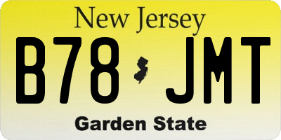 NJ license plate B78JMT