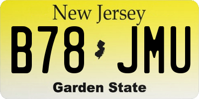 NJ license plate B78JMU