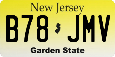 NJ license plate B78JMV