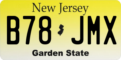 NJ license plate B78JMX