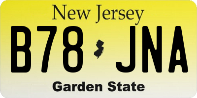 NJ license plate B78JNA
