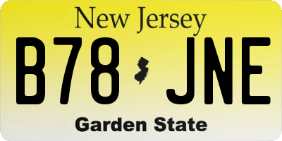 NJ license plate B78JNE